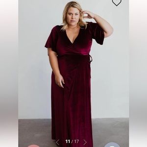 3X Baltic Born Meghan Velvet Wrap Maxi dress
